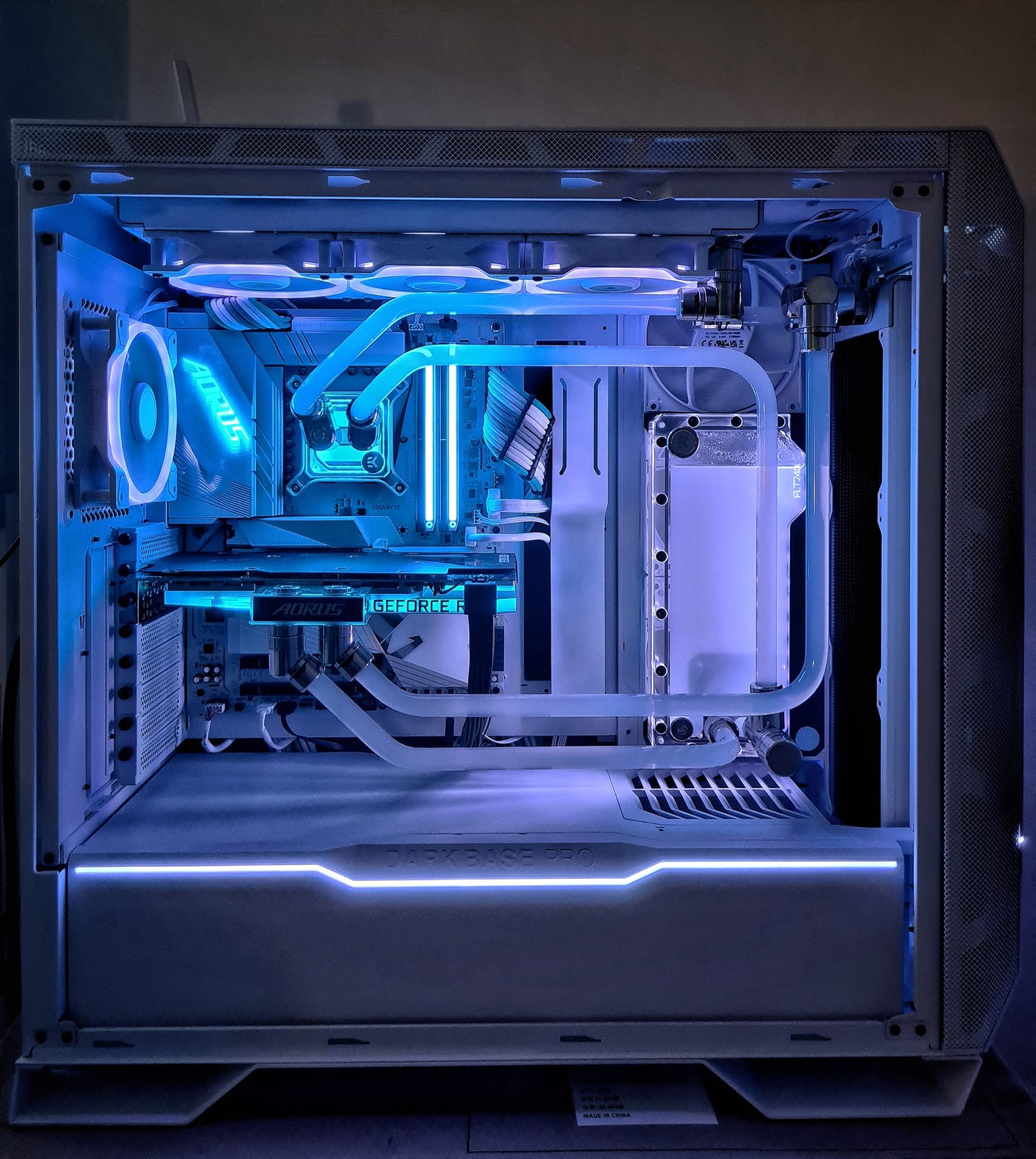 A completed KCFPS custom PC, showcasing the component layout